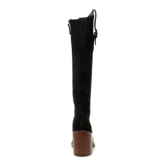 NEW KELSI DAGGER Suede Fletcher Wide Calf High Shaft Boots in black 1125 5m3 - Picture 4 of 8